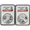 Image 1 : Lot of (2) 2011-(S) $1 American Silver Eagle Coins NGC MS70 ER San Francisco