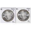 Image 1 : Lot of (2) 1904-O $1 Morgan Silver Dollar Coins Proof Like