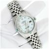 Image 3 : Rolex Men's Stainless Steel Diamond & Emerald Datejust Wristwatch