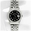 Image 3 : Rolex Men's Stainless Steel Black Diamond Datejust Wristwatch