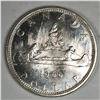 Image 1 : 1966 Queen Elizabeth II Canadian Silver Dollar UNC 26