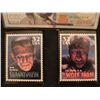 Image 1 : FRANKENSTEIN AND THE WOLFMAN VINTAGE STAMP FRIDGE MAGNETS