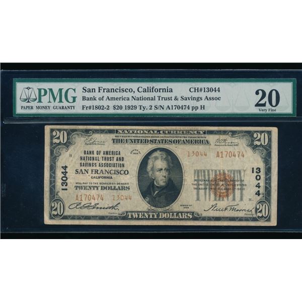 1929 $20 San Francisco CA National PMG 20