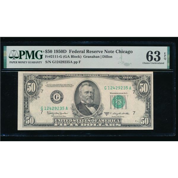1950D $50 Cleveland FRN PMG 63EPQ