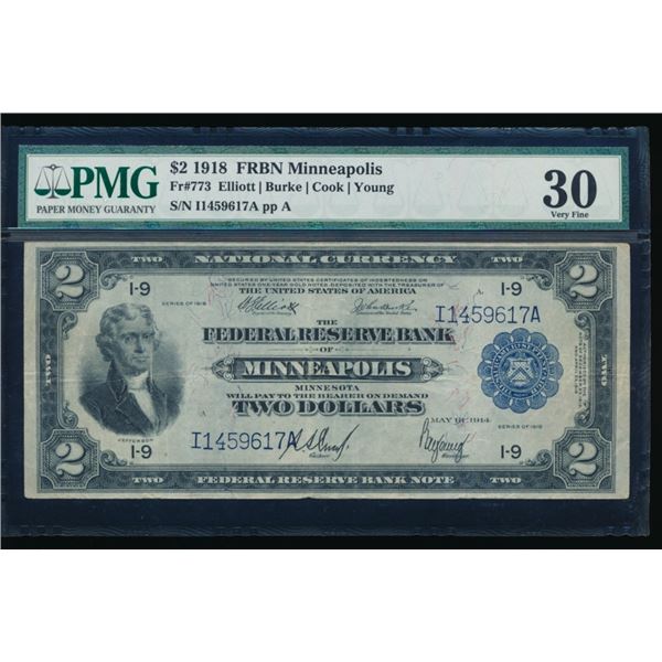 1918 $2 Minneapolis FRBN PMG 30