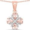 Image 1 : Plated 18KT Rose Gold 1.48ctw Morganite and White Topaz Pendant with Chain
