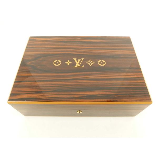 Louis Vuitton Lacquer Wood Desk Cigar Cigarette Humidor Case