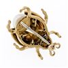 Image 2 : Vintage 18k Yellow Gold Ruby Diamond Pearl and Enamel Ladybug Pin Brooch