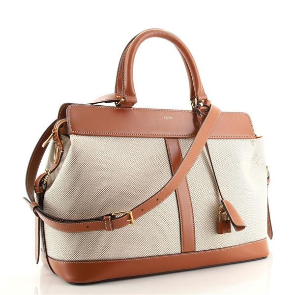 Celine Cabas de France Tote Canvas with Leather Medium