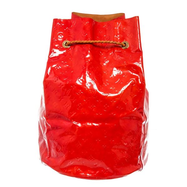 Louis Vuitton Red Monogram Vernis Leather Morton Drawstring Backpack
