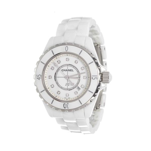 Chanel White J12 Pave Quartz Watches