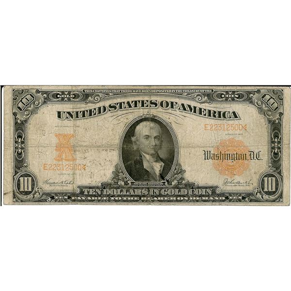 1907 $10 Gold Certificate Bank Note