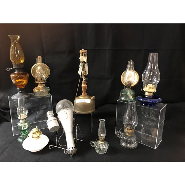 10 Assorted Oil & Kerosene Lamps