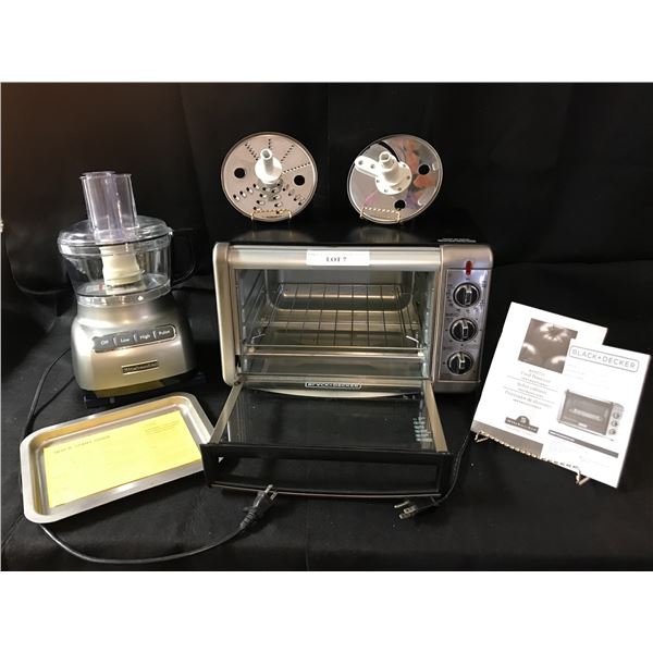 Kitchen Aid Food Processor & Accessories (like new) Black & Decker Toaster Oven