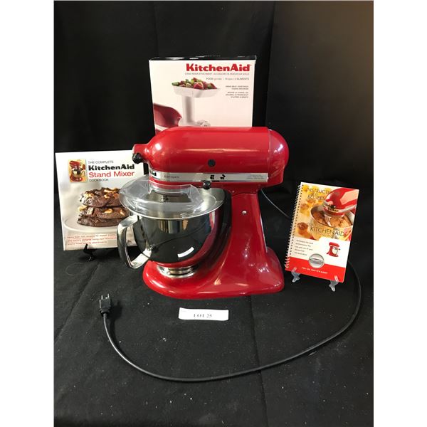 Kitchen Aid Artisan Red Stand Mixer (Like New), Kitchen Aid Food