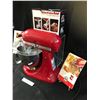 Image 3 : Kitchen Aid Artisan Red Stand Mixer (Like New), Kitchen Aid Food Grinder, The Complete Kitchen Aid S