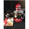 Image 6 : Kitchen Aid Artisan Red Stand Mixer (Like New), Kitchen Aid Food Grinder, The Complete Kitchen Aid S