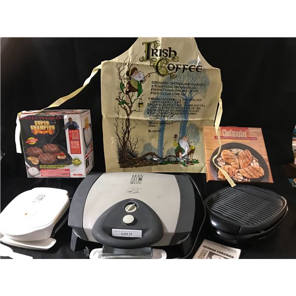 George Foreman Lean Fat & Lean Mean Grilling Machines, ChefMaster Indoor  BBQ Grill, Electric Grill 