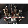 Image 5 : 2 African  Masks, Resin Chess Set, Recorder, Dart Thrower, Didgeridoo, Resin Inuit Carvings, 2 Medal