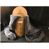 Image 1 : Faux Fur Grey Seat Covers & Bamboo Basket w Lid