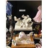 Image 2 : Resin Greek Sculpture, 3 Royal Doulton Figurines, Mickey Mouse & Fireman, Floral Cream/Sugar Bowls, 