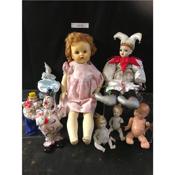 Vintage Dolls, Clown Figurines & Jester