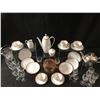 Image 3 : Arzberg Teapot/Teacups/Plates/Cream & Sugar Bowl, Crystal Wine Glasses & Sm Ice Bucket, Rose CookieJ