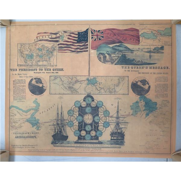 Talegraph Chart The President to the Queen, Washington City, August 1858 Telegraph ...