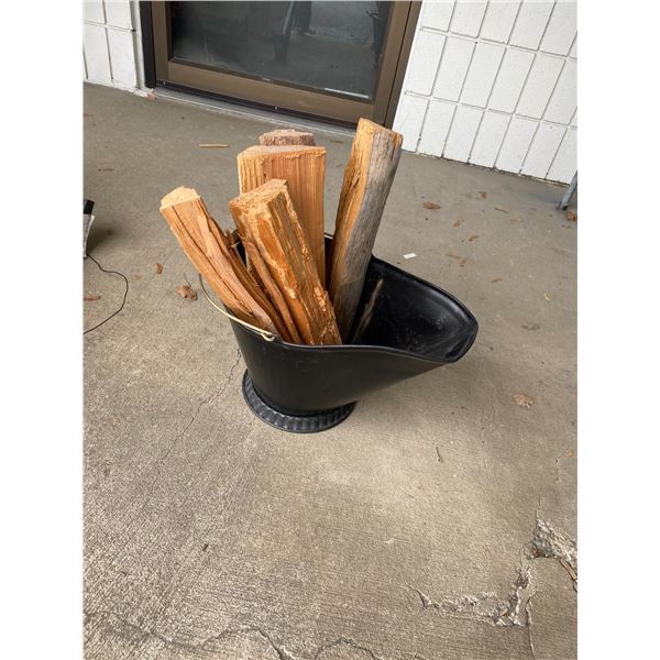Coal bucket and wood