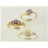 Image 1 : 10Kt Yellow Gold Rings-Amethyst-Diamond-Tanzanite