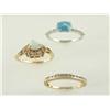 Image 1 : 14Kt Gold Rings-Opal - Diamond - Blue Topaz