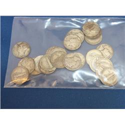 Lot of 25 Mercury Dimes