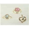 Image 1 : 10K Yellow Gold Diamond Pendant & Rings