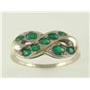 Image 1 : 14Kt White Gold Rare Deep Green Emerald Ring