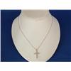 Image 1 : 10k Gold Diamond Cross Pendant & Chain
