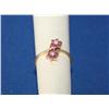 Image 2 : 14k Gold Ring Dual Ruby Stars & Diamonds 1.9gr