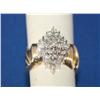 Image 2 : 10k Gold Waterfall Style Diamond Ring4.9gr