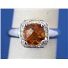 Image 1 : 14k White Gold Ring W/Citrine & Diamonds 4.1gr