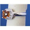 Image 3 : 14k White Gold Ring W/Citrine & Diamonds 4.1gr