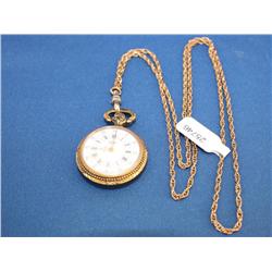 Antique Rollie Pocket watch W/Chain 12k GF