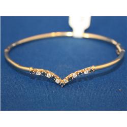 14k Gold 1ctw Diamond & Sapphire Bangle Bracelet