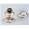 Image 1 : (3) 10kt Onyx Diamond Quartz Rings