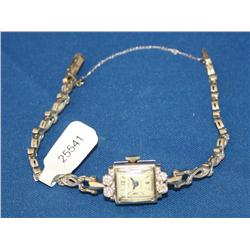 Hamilton 14k White Gold Watch W/Diamonds