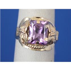 14k  Antique Gold RIng W/African Amethyst