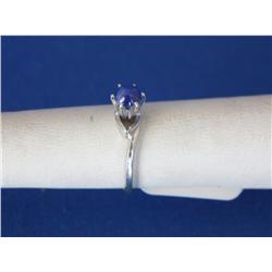 10k White Gold Ring W/Star Sapphire 1.9gr