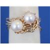 Image 1 : 14k Gold Custom Wire Ring W/Pearls 5.7gr