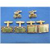 Image 1 : Lot of Cufflinks W/Jade Settings