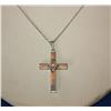 Image 2 : 10K White Gold Cross & Chain