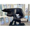 Image 1 : Heavy Signed Vintage Black Stone Polar Bear Inuit Carving