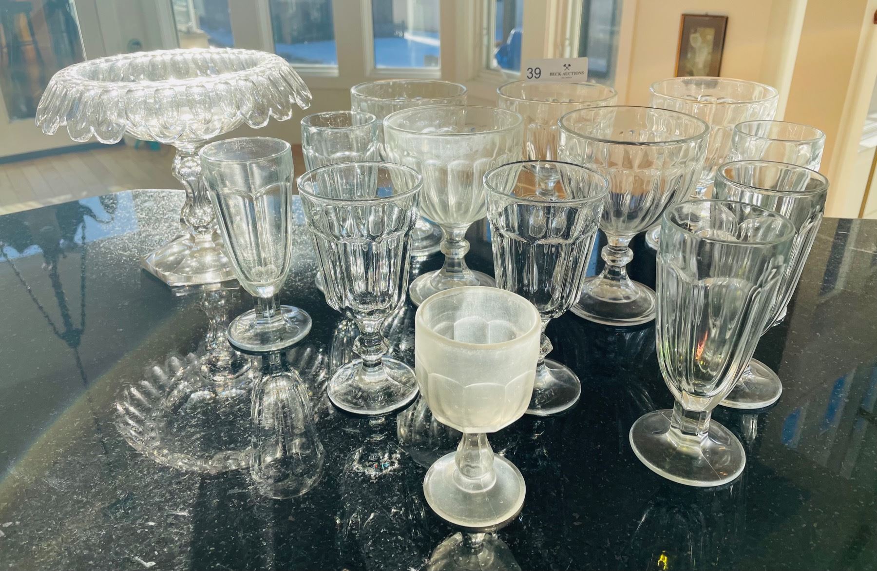 Parfait Style Glassware and Crystal Cake Stand - Beck Auctions Inc.